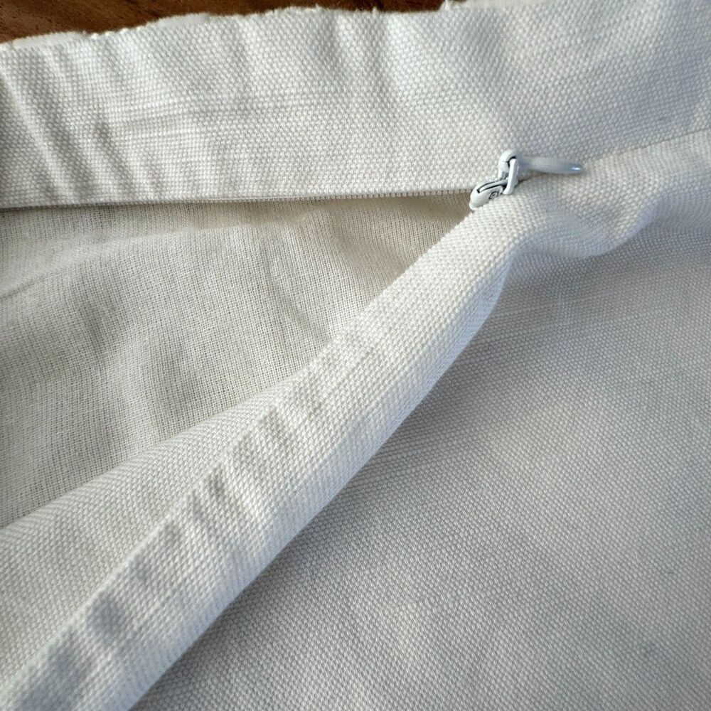 Pottery Barn Atlantic Applique Pillow Cotton Linen Blend Square 20" Square - Picture 10 of 11